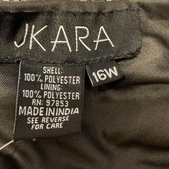 J Kara Women's Plus Size 3/4 Sleeve with Scallop Beaded Pop Over Gown - Picture 4 of 4